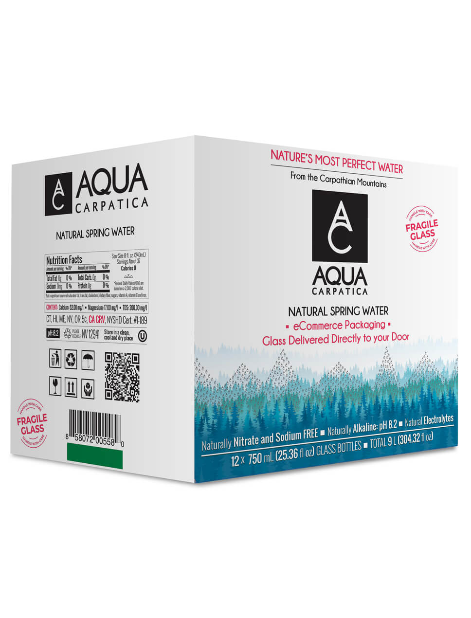 Aqua Carpatica Natural Spring Water 750ml - Glass (12 Count)